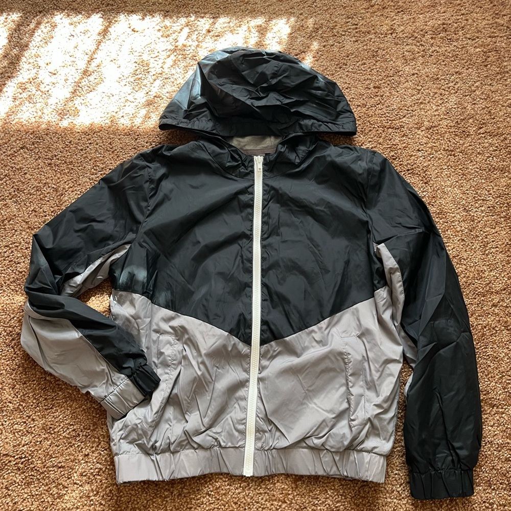 Black and Gray Windbreaker Jacket